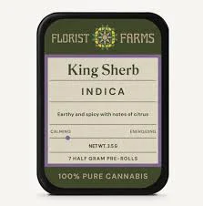 Florist Farms King Sherb Live Resin Infused Pre-Rolls, 2.5G (5-Pack) - 2.5G