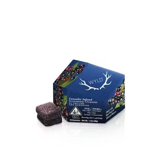 Wyld Elderberry 2:1 Gummies, 100MG (10-Pack) - 100MG