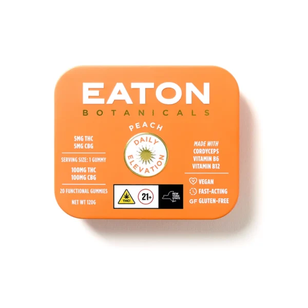 Eaton Botanicals Daily Elevation Peach Gummies, 100MG (20-Pack)