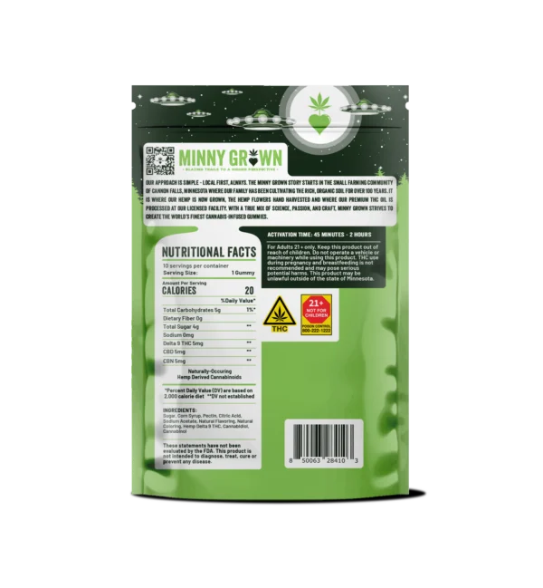 Minny Grown Big Caramel Apple Alien Abduction 2:1:1 Gummies, 100MG (10-Pack) - 100MG