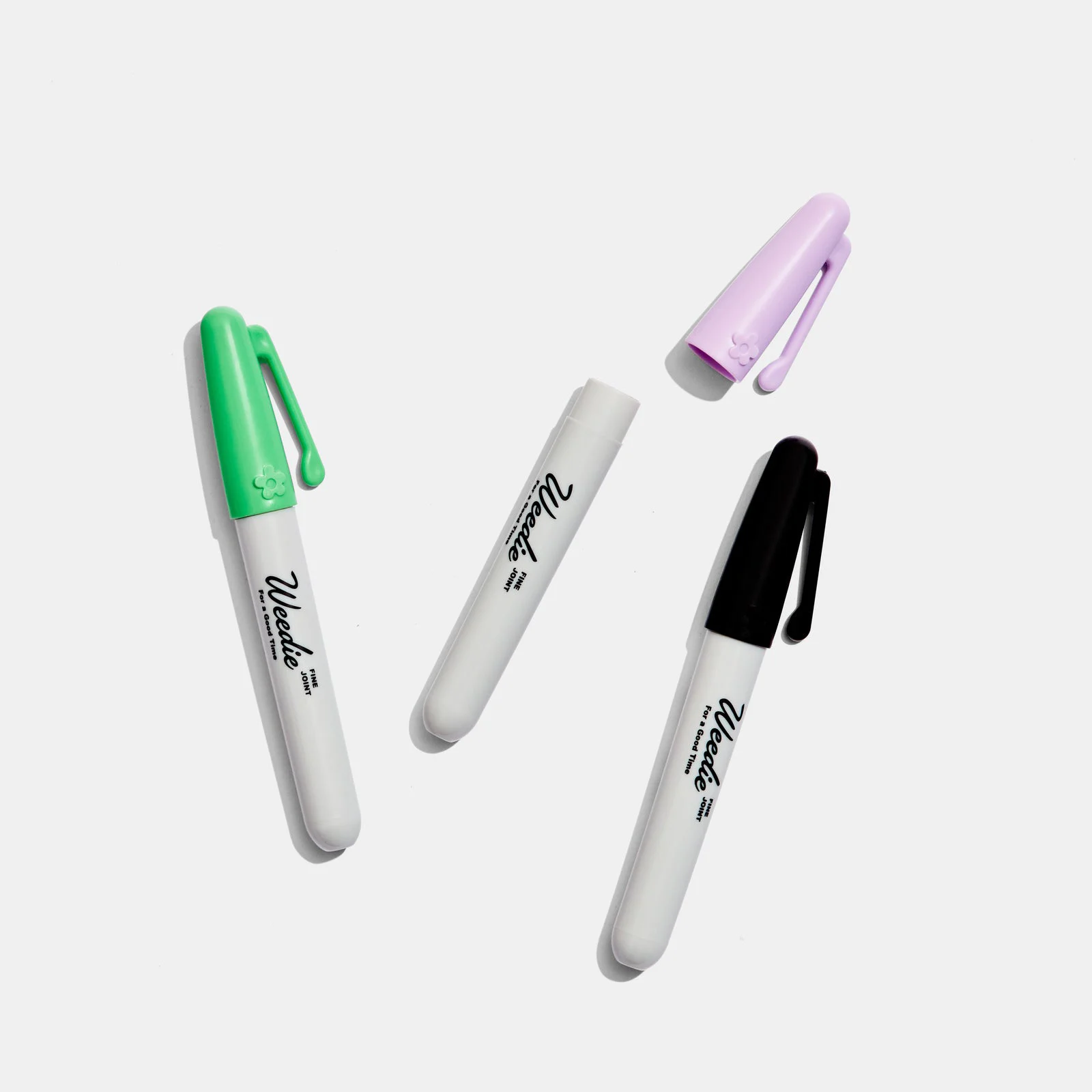 Edie Parker Flower Marker Doob Tube, Black/Lavender/Green - One Size