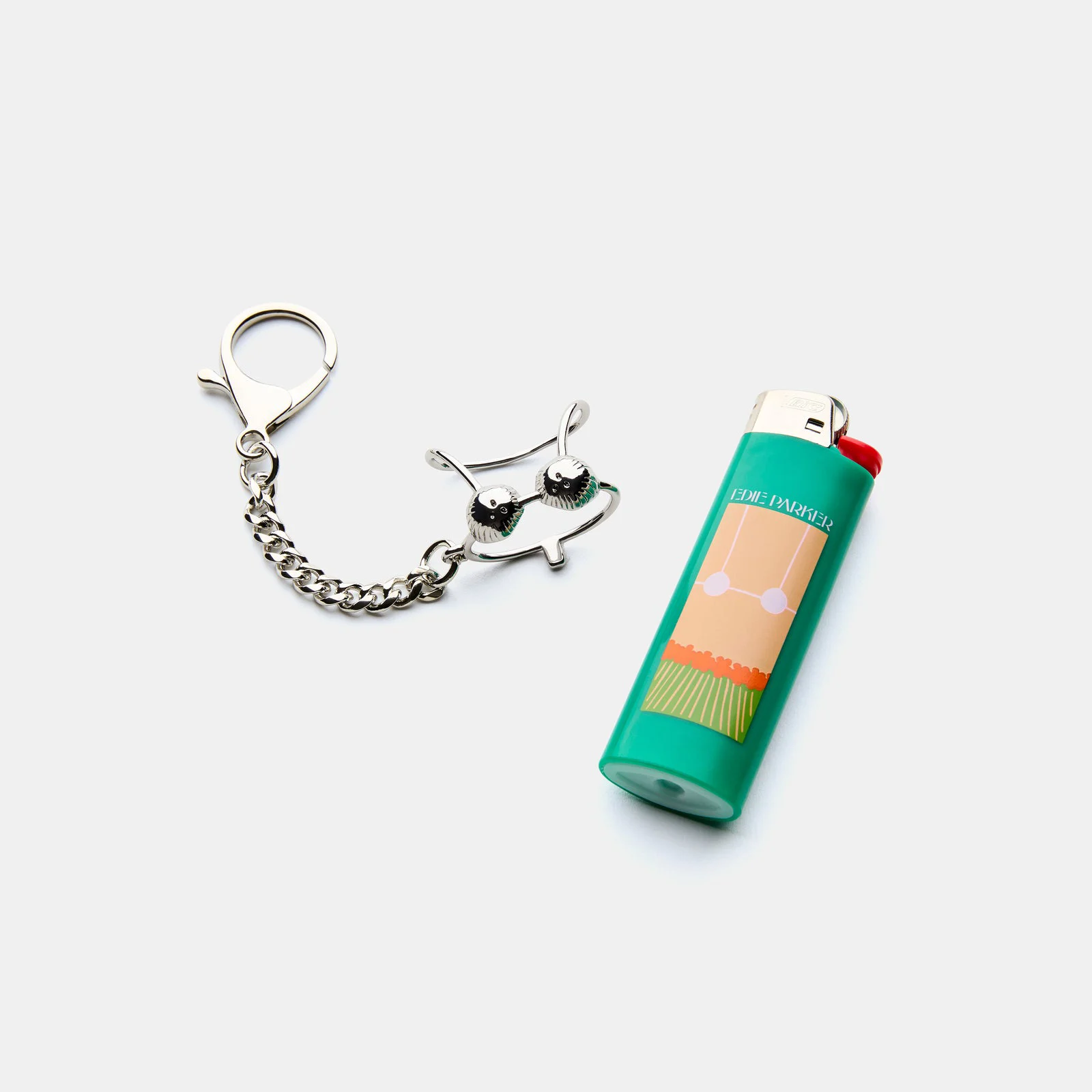 Edie Parker Flower Lighter Cover Keychain, Coconuts - One Size