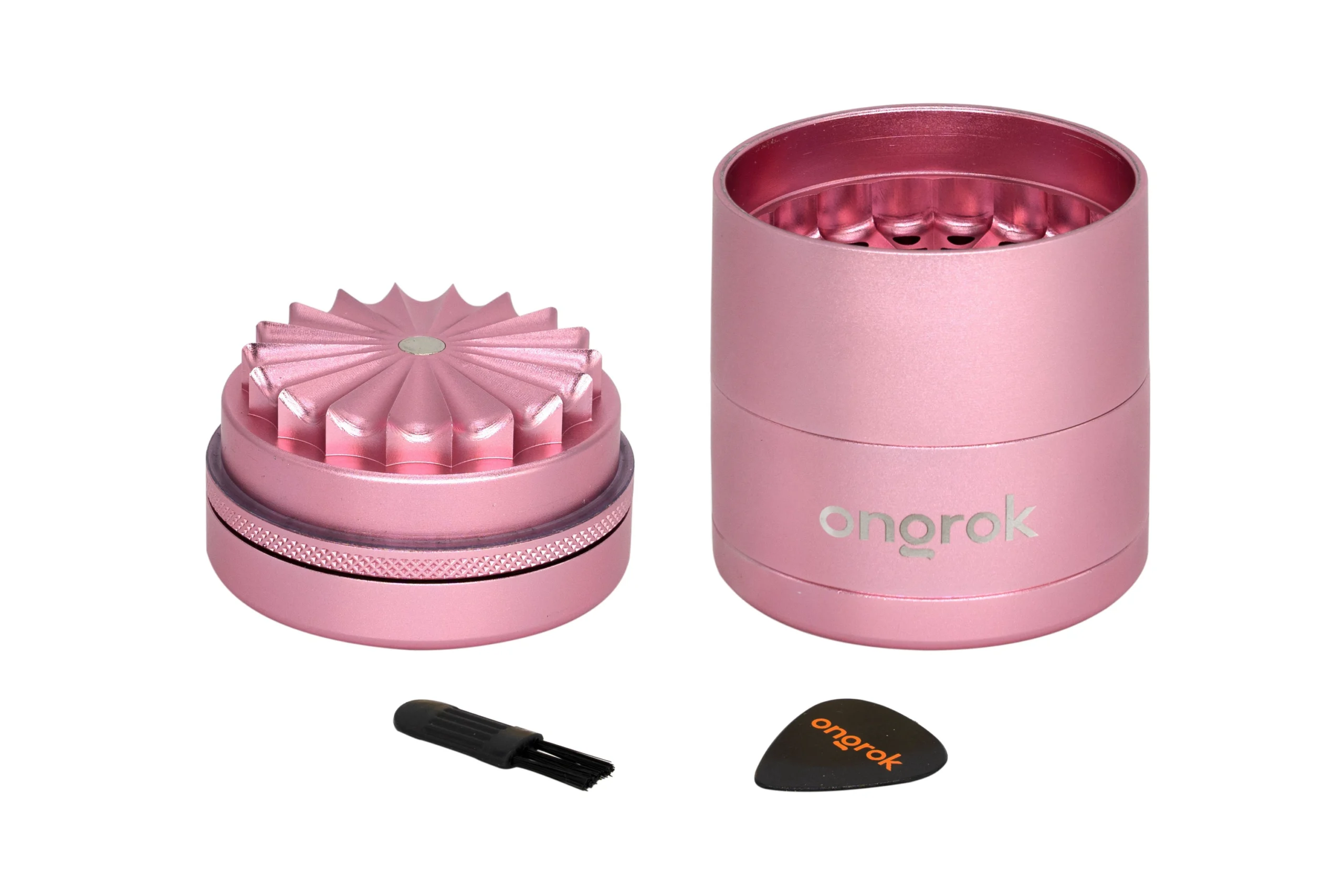 Ongrok Mini 5-Piece Flower Petal Toothless Grinder, Pink - One Size