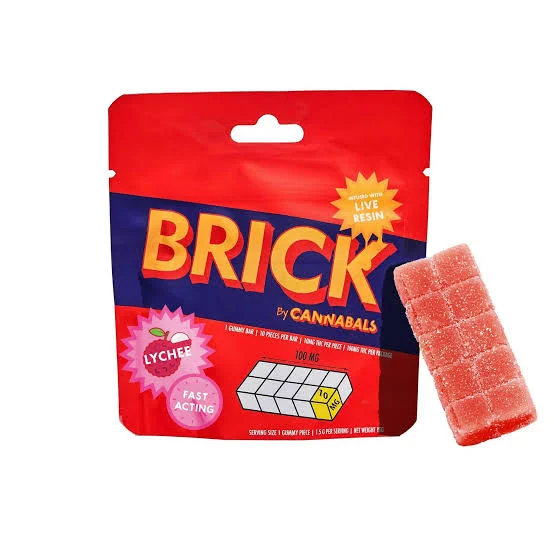 Cannabals Lychee Live Resin Brick Gummies, 100MG - 100MG