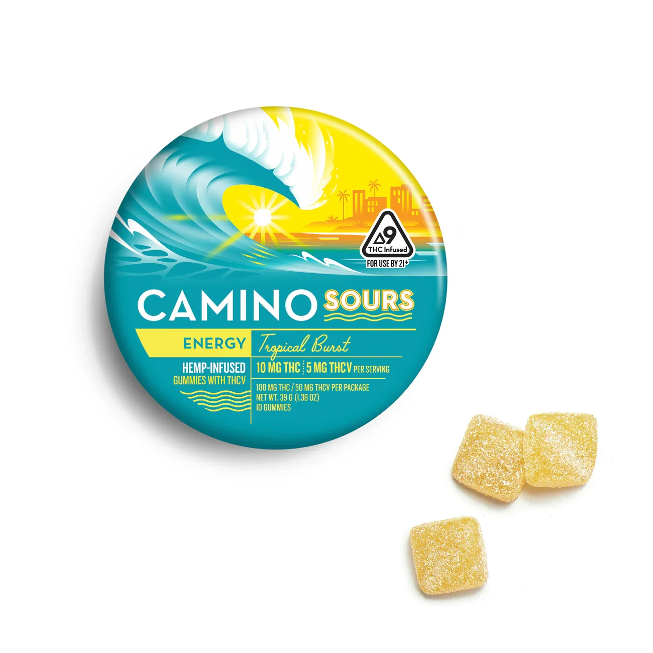 Camino Tropical Burst Sour Gummies, 100MG (10-Pack)