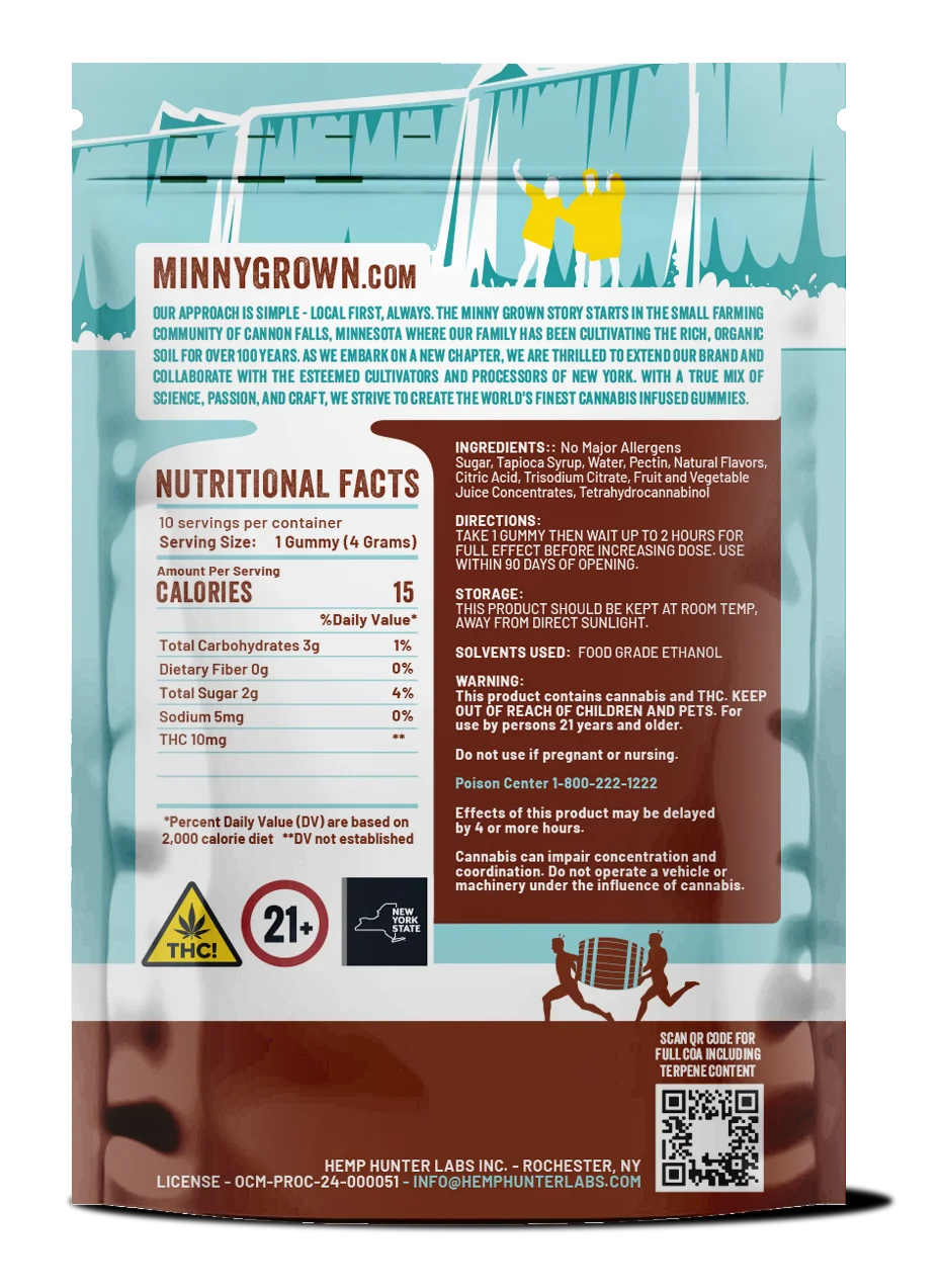 Minny Grown Root Beer Barrel Gummies, 100MG (10-Pack) - 100MG