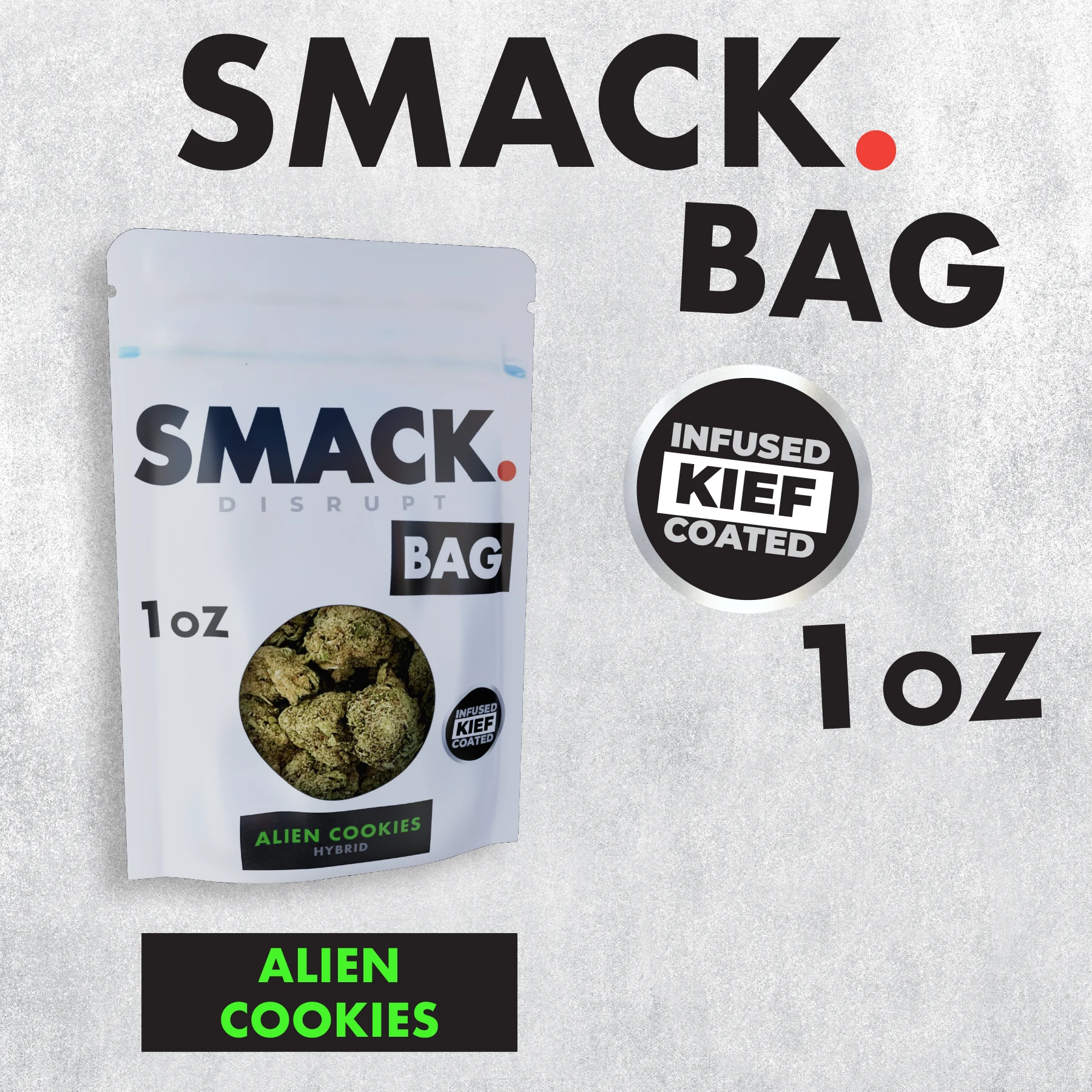PICC Alien Cookies Smack Bag Kief Infused Flower, 28G