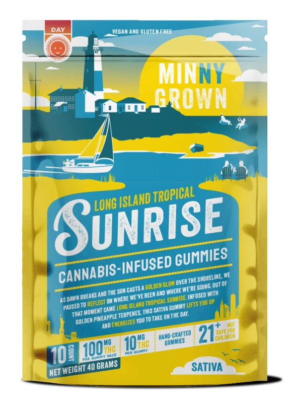 Minny Grown Long Island Tropical Sunrise Gummies, 100MG (10-Pack) - 100MG