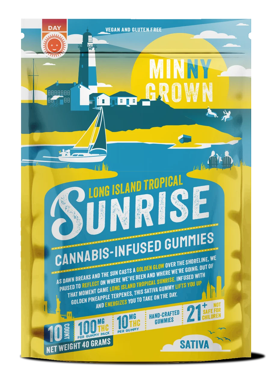 Minny Grown Long Island Tropical Sunrise Gummies, 100MG (10-Pack) - 100MG