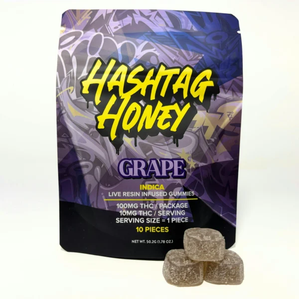 Hashtag Honey Grape Gummies, 100MG (10-Pack) - 100MG