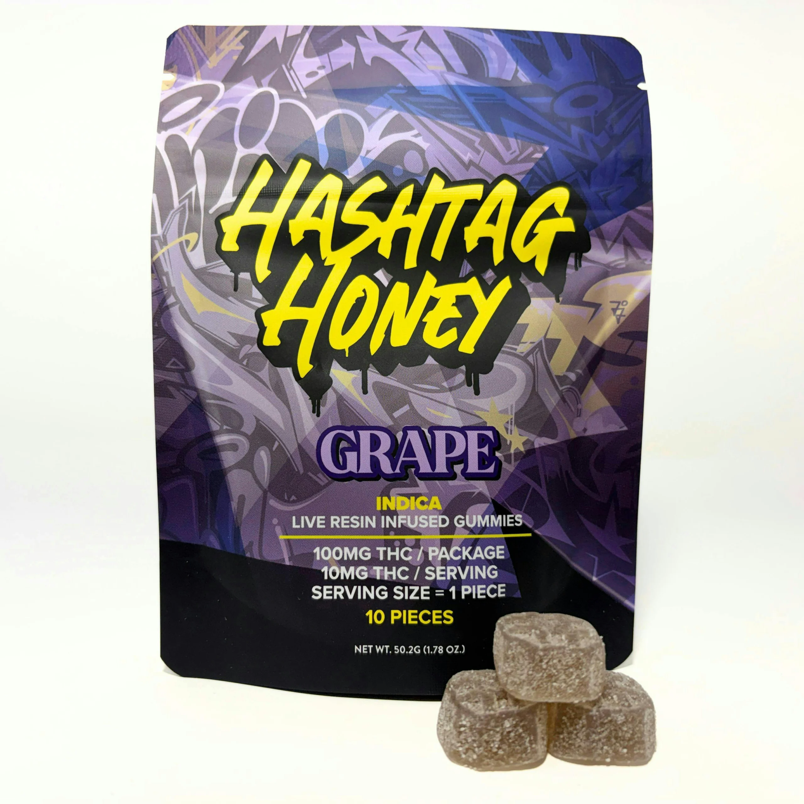 Hashtag Honey Grape Gummies, 100MG (10-Pack) - 100MG