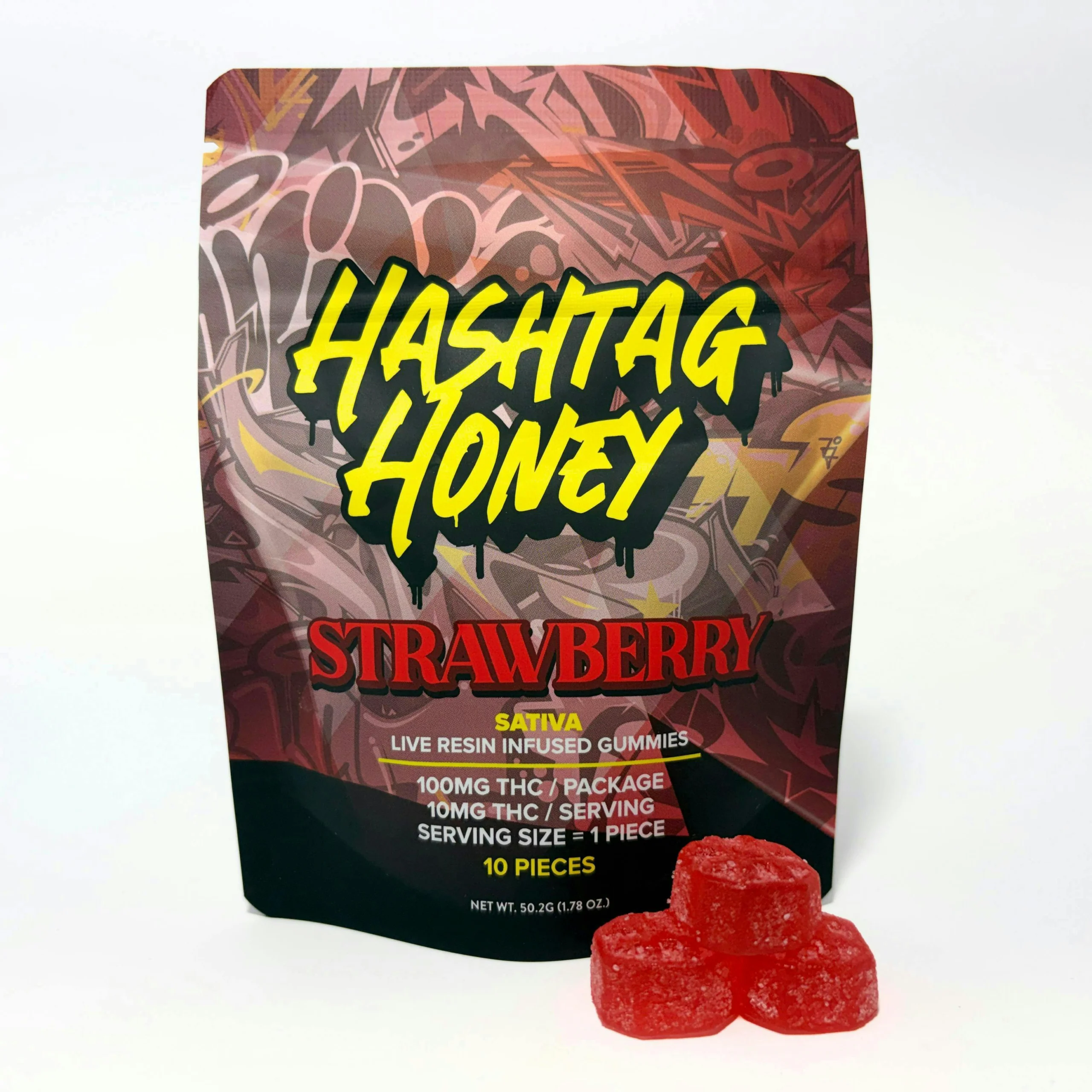 Hashtag Honey Strawberry Gummies, 100MG (10-Pack) - 100MG