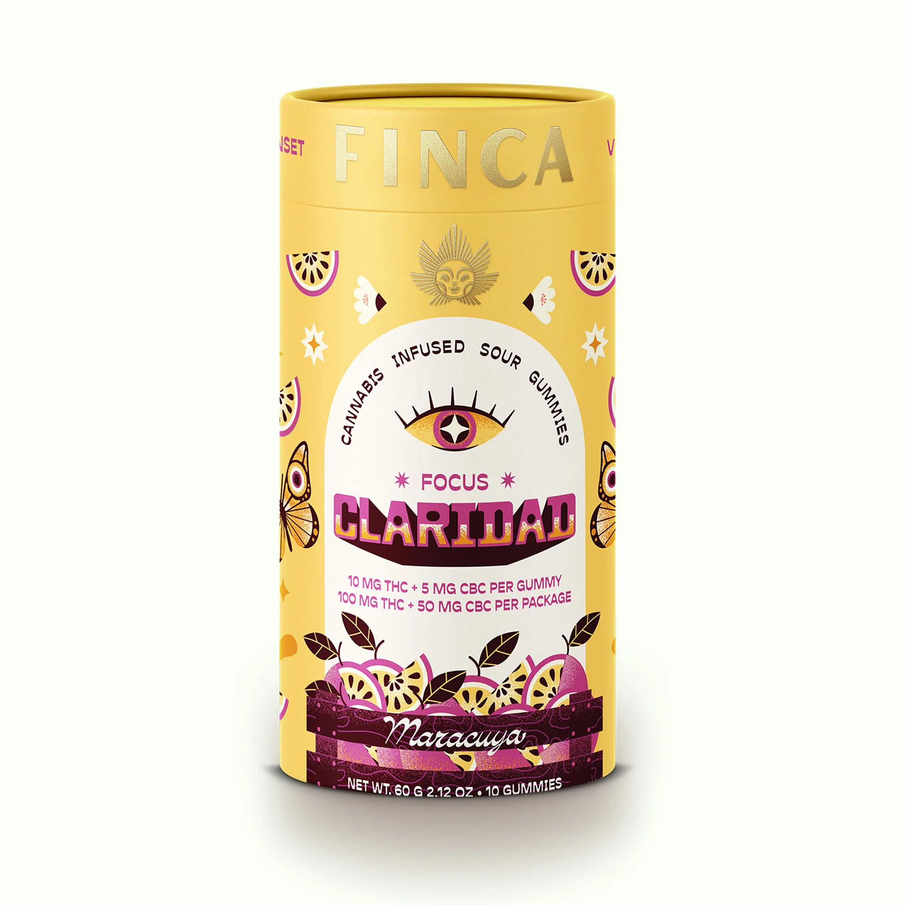 Finca Claridad Passion Fruit Gummies, 100MG (10-Pack) - 100MG