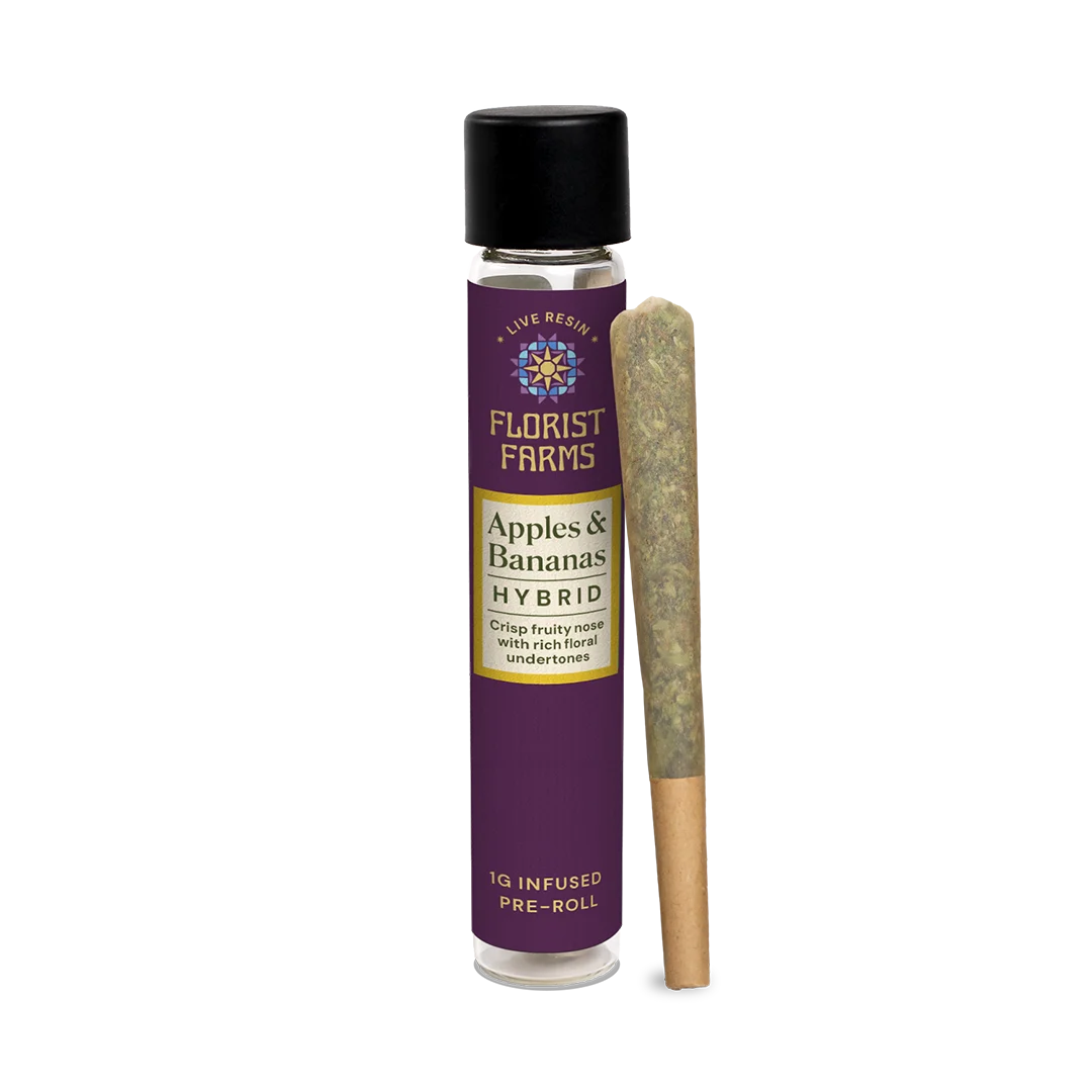 Florist Farms Apples and Bananas Live Resin Infused Pre-Roll, 1G - 1G