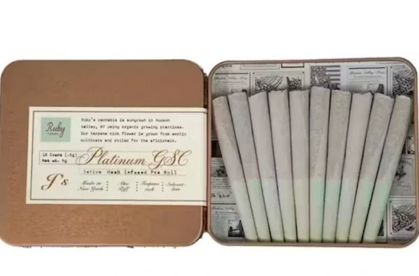 Ruby Farms Platinum GSC Hash Infused Pre-Rolls, 5G (10-Pack) - 5G