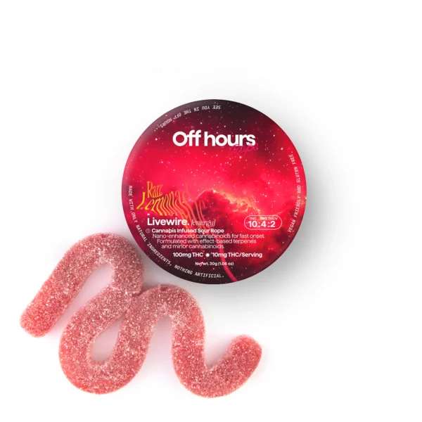 Off Hours Livewire Razz Lemonade Gummy Rope, 100MG - 100MG