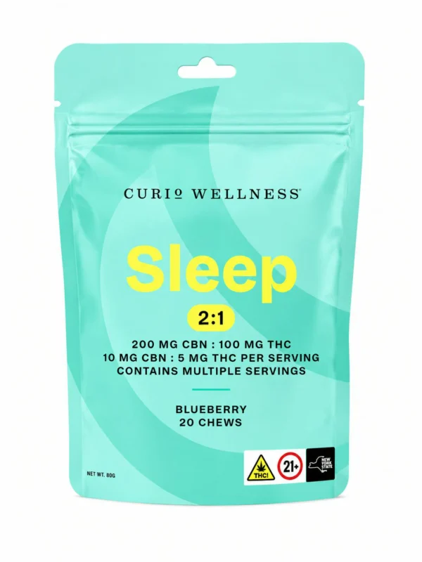 Curio Sleep Blueberry Chews, 100MG (20-Pack) - 100MG