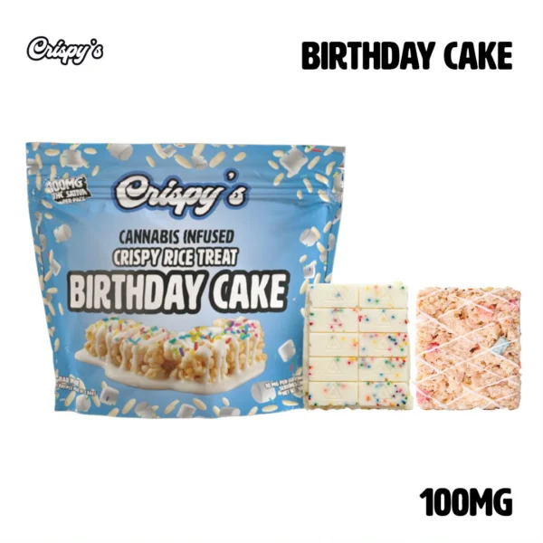 Crispys Birthday Cake Crispy Rice Treat, 100MG - 100MG